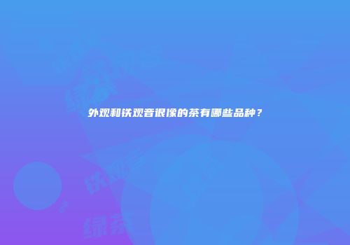 外观和铁观音很像的茶有哪些品种？