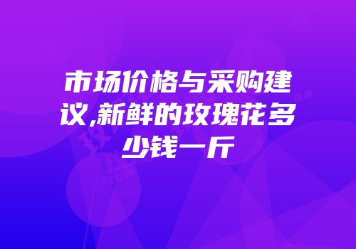 市场价格与采购建议,新鲜的玫瑰花多少钱一斤