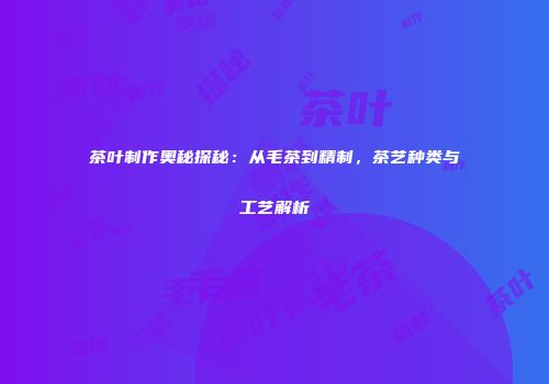 茶叶制作奥秘探秘：从毛茶到精制，茶艺种类与工艺解析