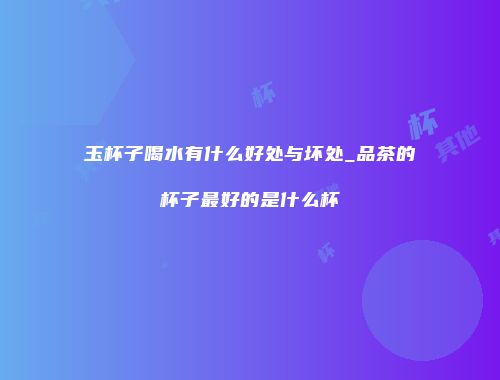 玉杯子喝水有什么好处与坏处_品茶的杯子最好的是什么杯
