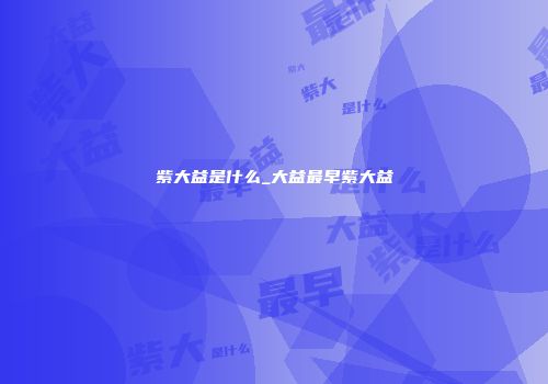 紫大益是什么_大益最早紫大益