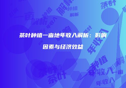 茶叶种植一亩地年收入解析：影响因素与经济效益