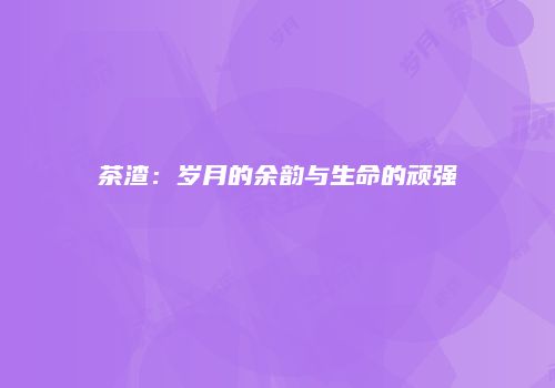 茶渣：岁月的余韵与生命的顽强