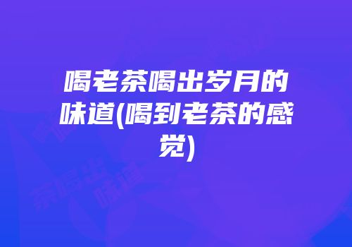 喝老茶喝出岁月的味道(喝到老茶的感觉)