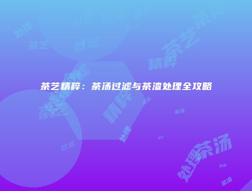 茶艺精粹：茶汤过滤与茶渣处理全攻略