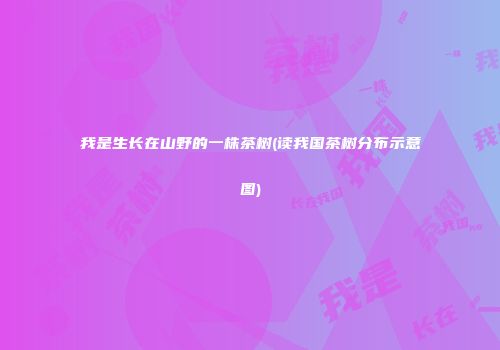 我是生长在山野的一株茶树(读我国茶树分布示意图)