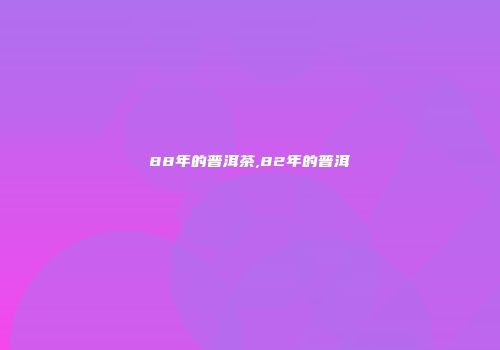 88年的普洱茶,82年的普洱