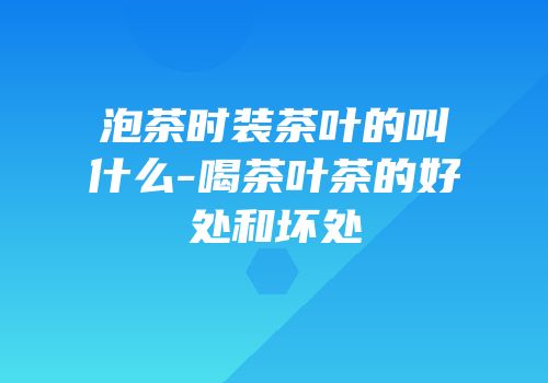 泡茶时装茶叶的叫什么-喝茶叶茶的好处和坏处
