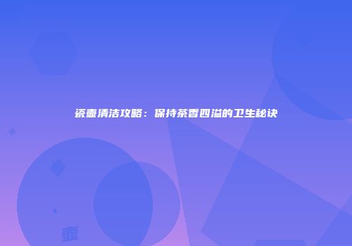 瓷壶清洁攻略：保持茶香四溢的卫生秘诀