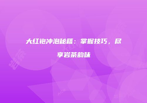 大红袍冲泡秘籍：掌握技巧，尽享岩茶韵味