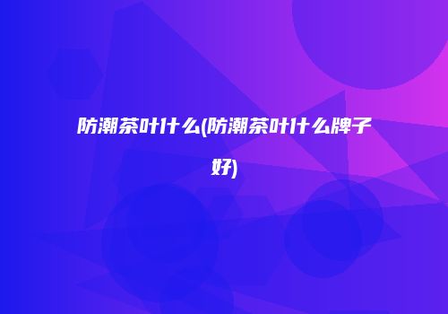 防潮茶叶什么(防潮茶叶什么牌子好)