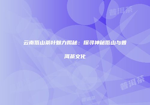 云南佤山茶叶魅力揭秘：探寻神秘佤山与普洱茶文化