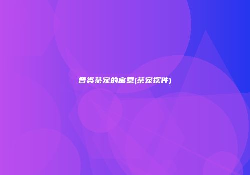各类茶宠的寓意(茶宠摆件)