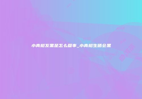 小青柑发黑是怎么回事_小青柑生晒会黑