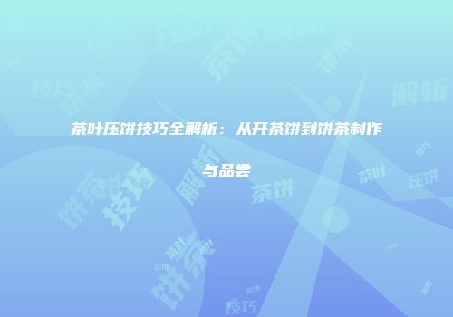 茶叶压饼技巧全解析：从开茶饼到饼茶制作与品尝
