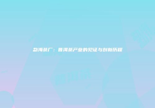 勐海茶厂：普洱茶产业的见证与创新历程