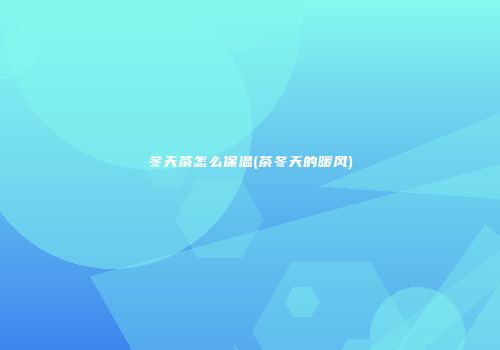 冬天茶怎么保温(茶冬天的暖风)
