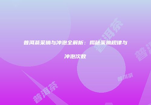 普洱茶采摘与冲泡全解析：揭秘采摘规律与冲泡次数