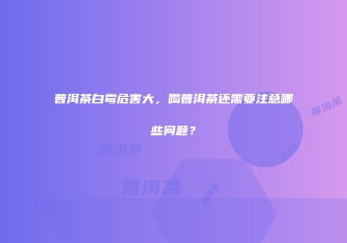 普洱茶白霉危害大，喝普洱茶还需要注意哪些问题？