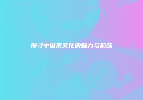 探寻中国茶文化的魅力与韵味