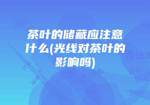 茶叶的储藏应注意什么(光线对茶叶的影响吗)