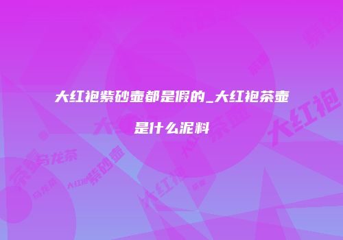 大红袍紫砂壶都是假的_大红袍茶壶是什么泥料