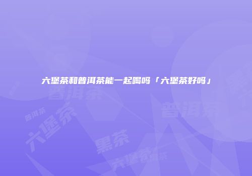 六堡茶和普洱茶能一起喝吗「六堡茶好吗」