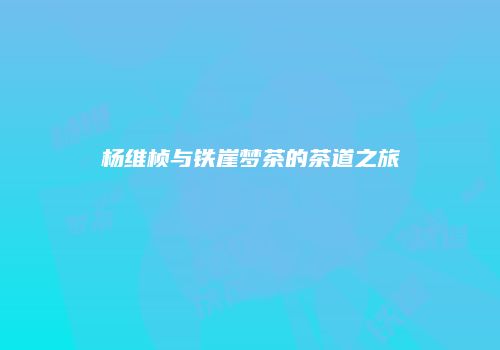 杨维桢与铁崖梦茶的茶道之旅