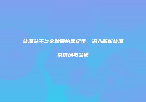 普洱茶王与宋聘号拍卖纪录：深入解析普洱茶市场与品质