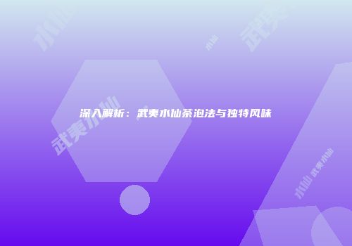 深入解析：武夷水仙茶泡法与独特风味