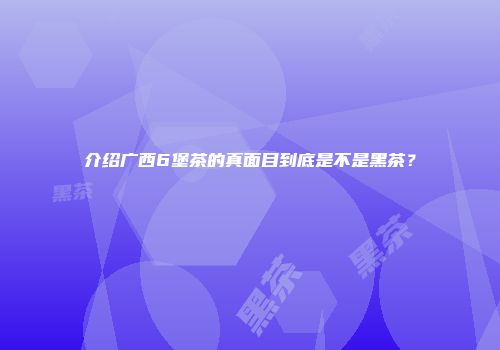 介绍广西6堡茶的真面目到底是不是黑茶？