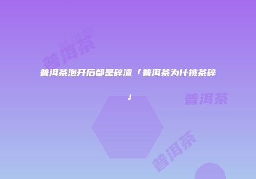 普洱茶泡开后都是碎渣「普洱茶为什挑茶碎」
