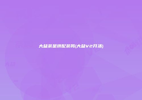大益茶是拼配茶吗(大益V2开汤)