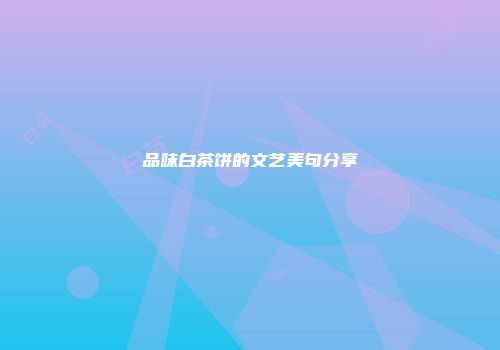 品味白茶饼的文艺美句分享
