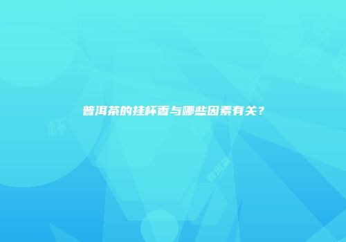 普洱茶的挂杯香与哪些因素有关？