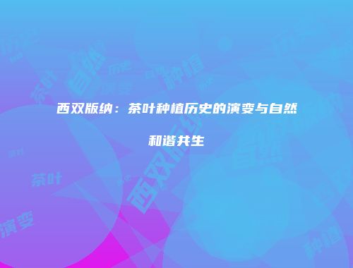 西双版纳：茶叶种植历史的演变与自然和谐共生
