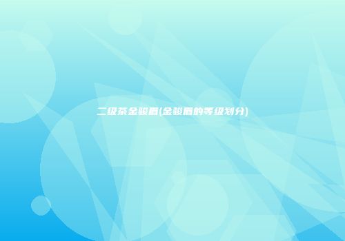 二级茶金骏眉(金骏眉的等级划分)