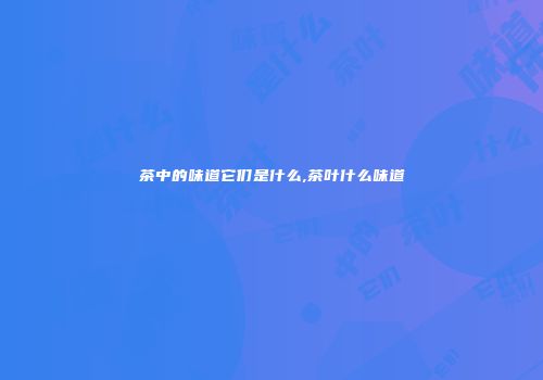 茶中的味道它们是什么,茶叶什么味道