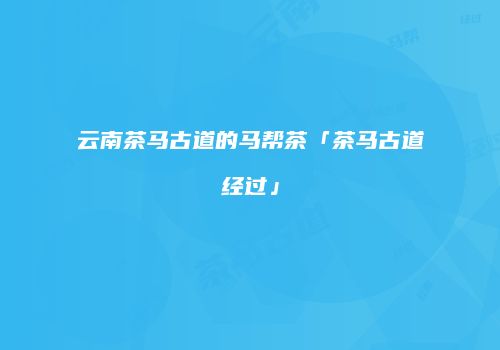 云南茶马古道的马帮茶「茶马古道经过」