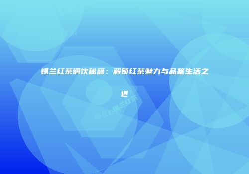 锡兰红茶调饮秘籍：解锁红茶魅力与品鉴生活之道