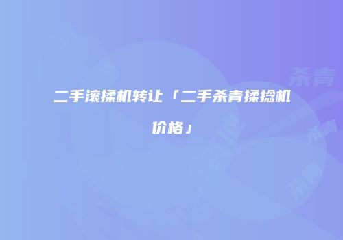 二手滚揉机转让「二手杀青揉捻机价格」