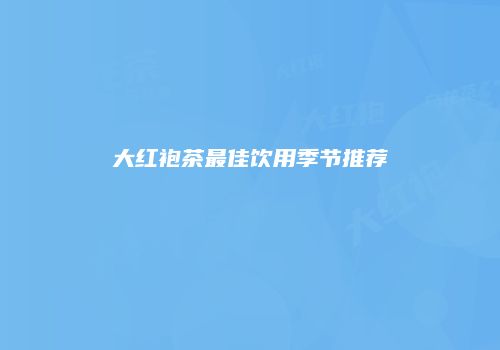 大红袍茶最佳饮用季节推荐