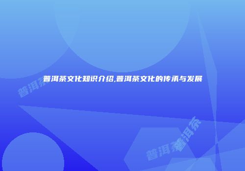 普洱茶文化知识介绍,普洱茶文化的传承与发展