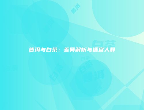 普洱与白茶：差异解析与适宜人群
