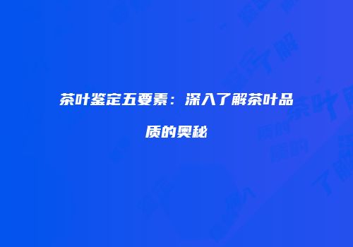 茶叶鉴定五要素：深入了解茶叶品质的奥秘