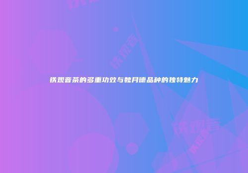 铁观音茶的多重功效与魏月德品种的独特魅力