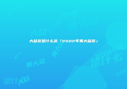 大益茶是什么茶「2002年黄大益茶」