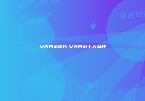 安吉白茶图片,安吉白茶十大品种