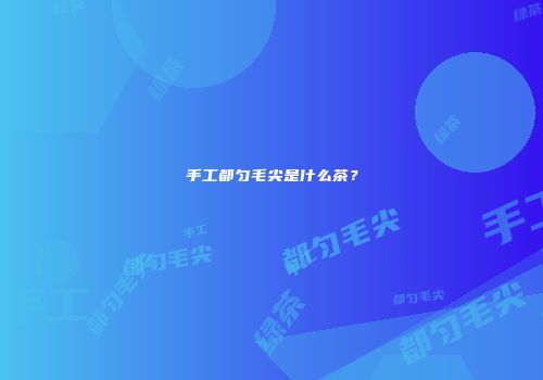 手工都匀毛尖是什么茶？