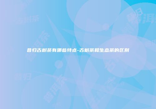 昔归古树茶有哪些特点-古树茶和生态茶的区别